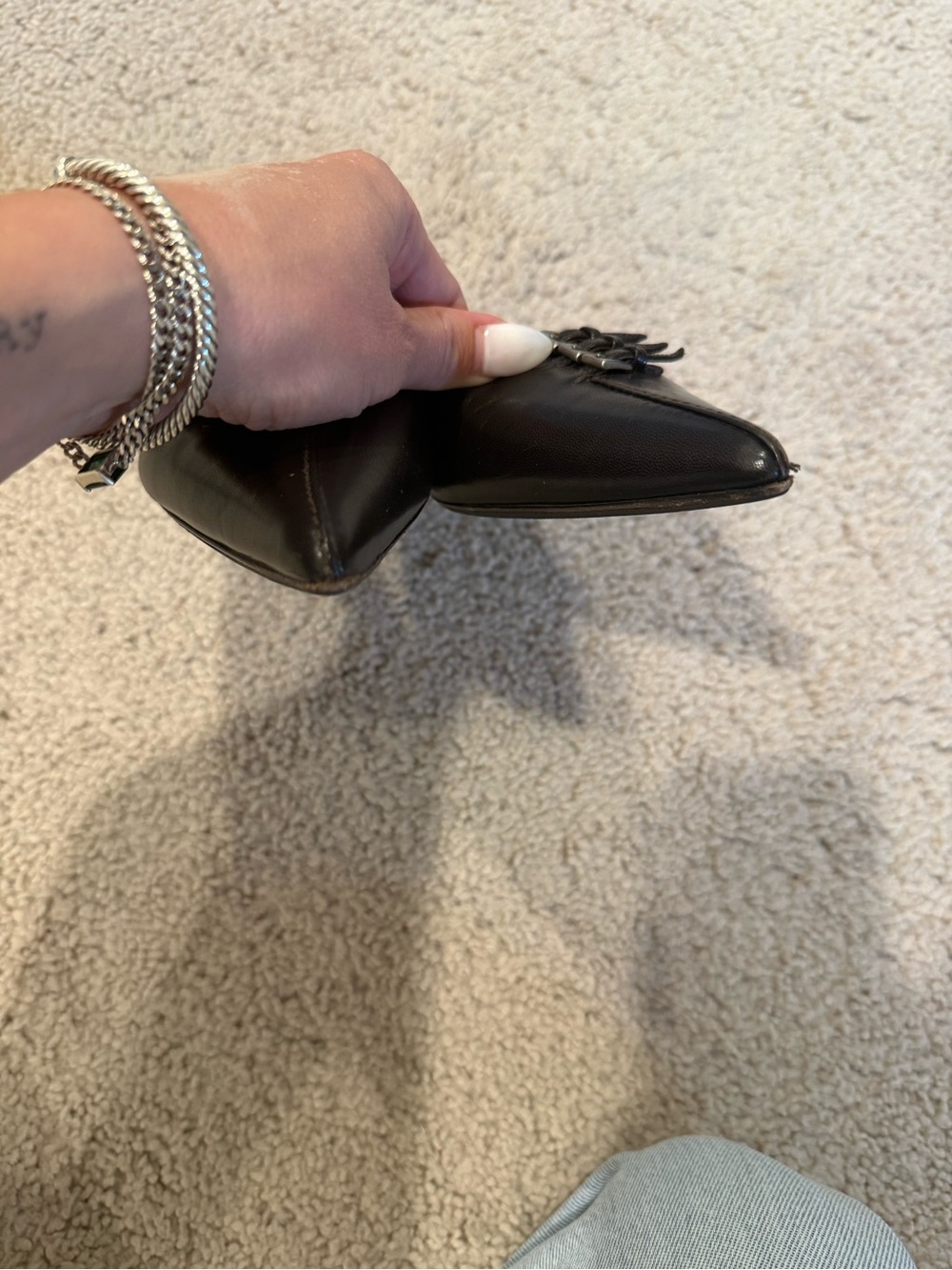 Vintage Prada Leather Pointed-Toe Mule with Triple Buckles - Picture 4 of 4